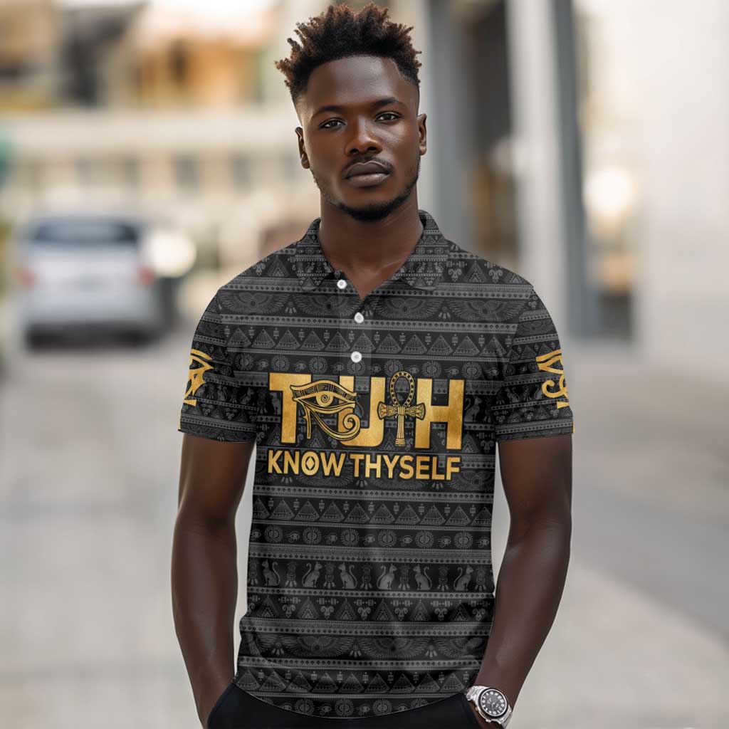 Personalized Truth Know Thyself Polo Shirt Eye of Horus and Ankh