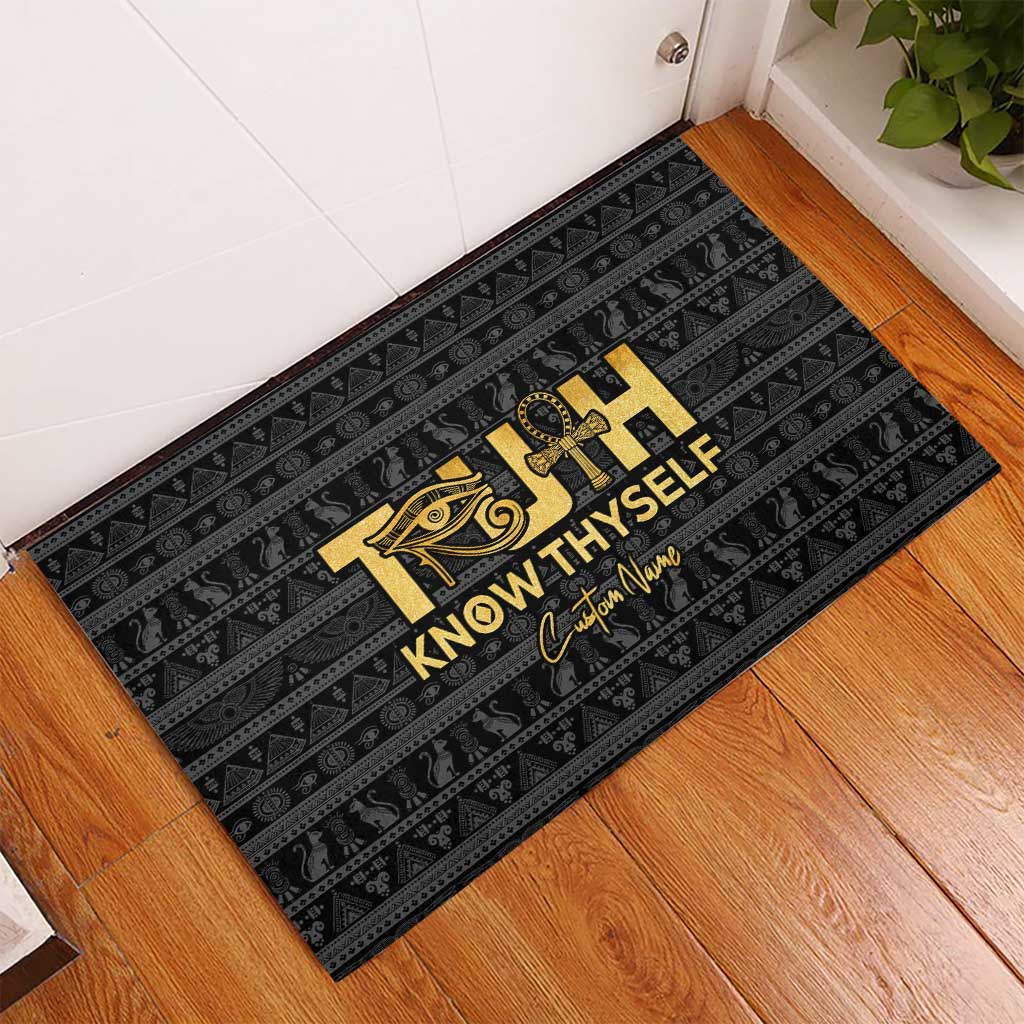 Personalized Truth Know Thyself Rubber Doormat Eye of Horus and Ankh