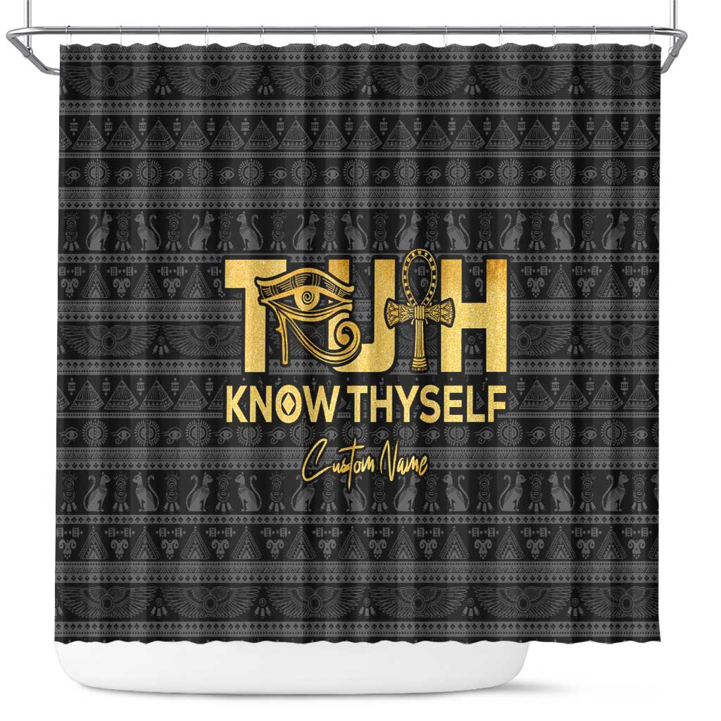 Personalized Truth Know Thyself Shower Curtain Eye of Horus and Ankh