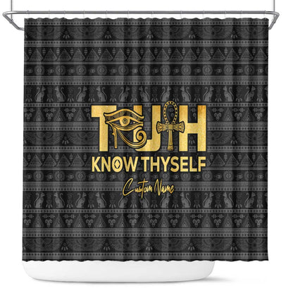 Personalized Truth Know Thyself Shower Curtain Eye of Horus and Ankh