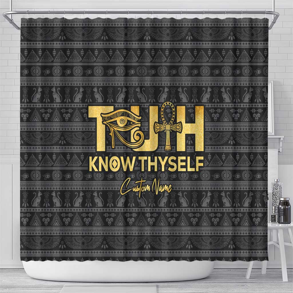 Personalized Truth Know Thyself Shower Curtain Eye of Horus and Ankh