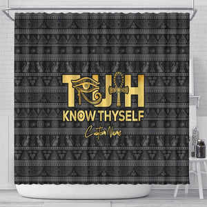 Personalized Truth Know Thyself Shower Curtain Eye of Horus and Ankh