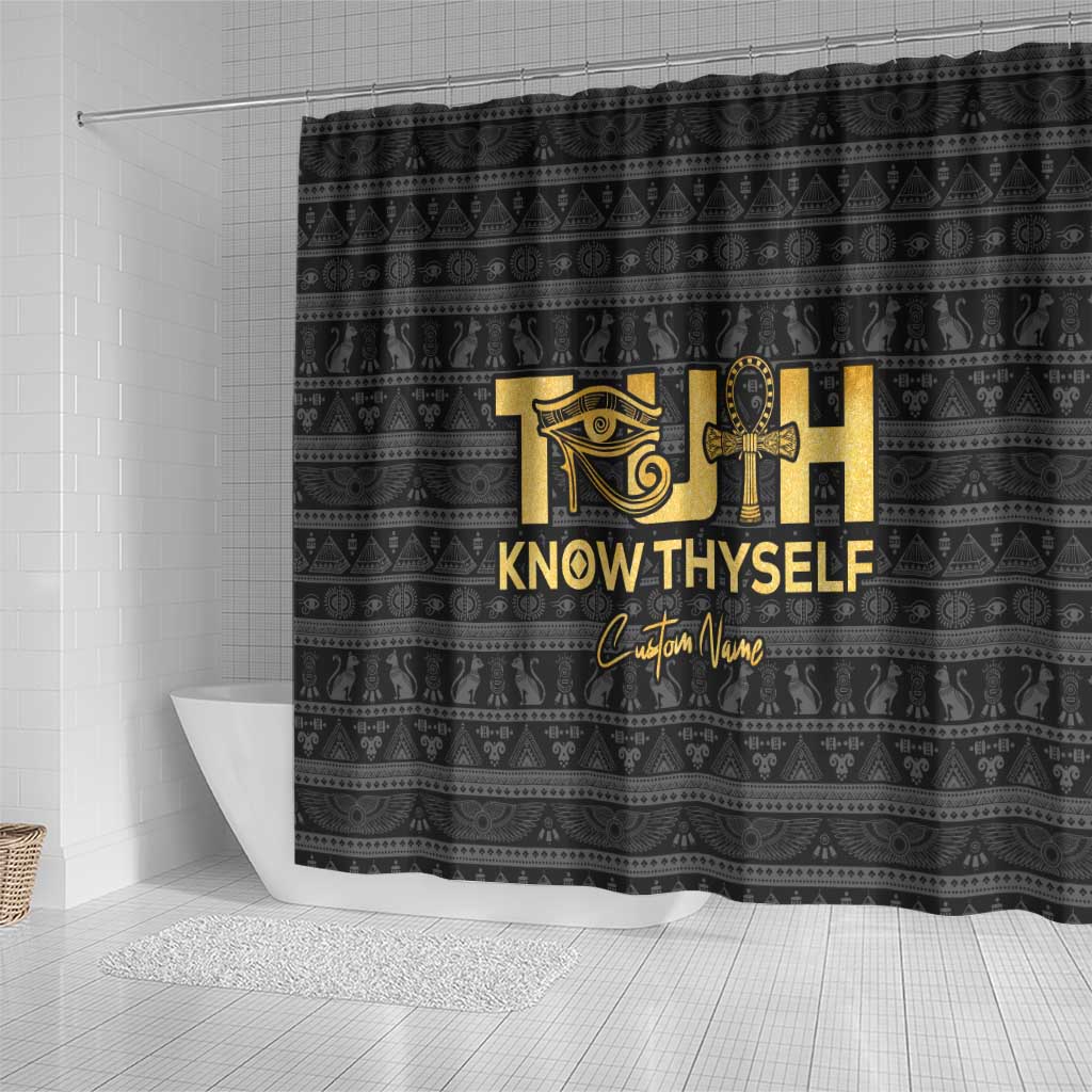 Personalized Truth Know Thyself Shower Curtain Eye of Horus and Ankh