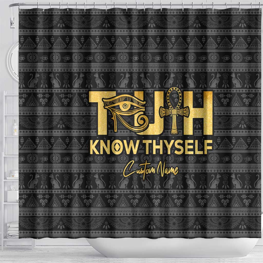 Personalized Truth Know Thyself Shower Curtain Eye of Horus and Ankh