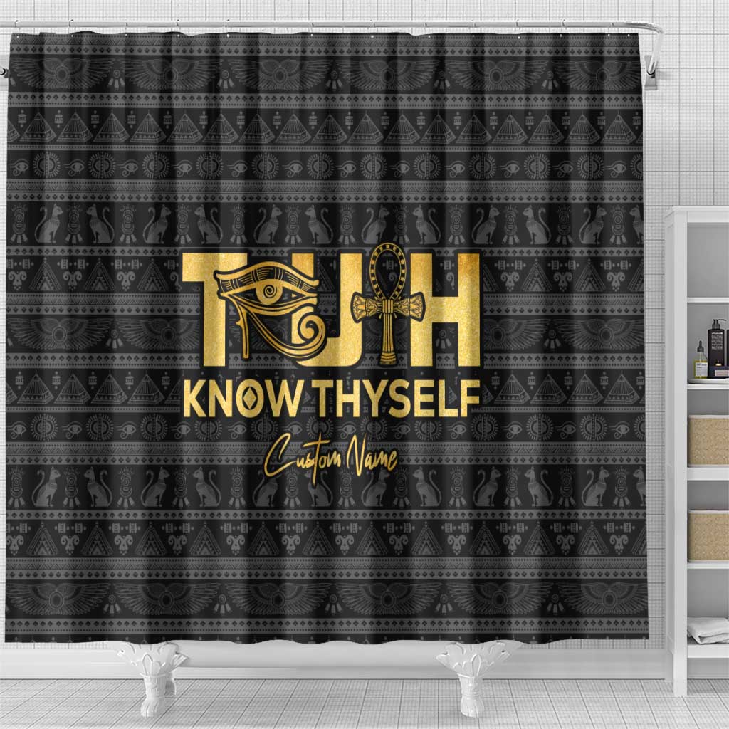 Personalized Truth Know Thyself Shower Curtain Eye of Horus and Ankh