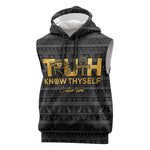 Personalized Truth Know Thyself Sleeveless Hoodie Eye of Horus and Ankh - African Pride