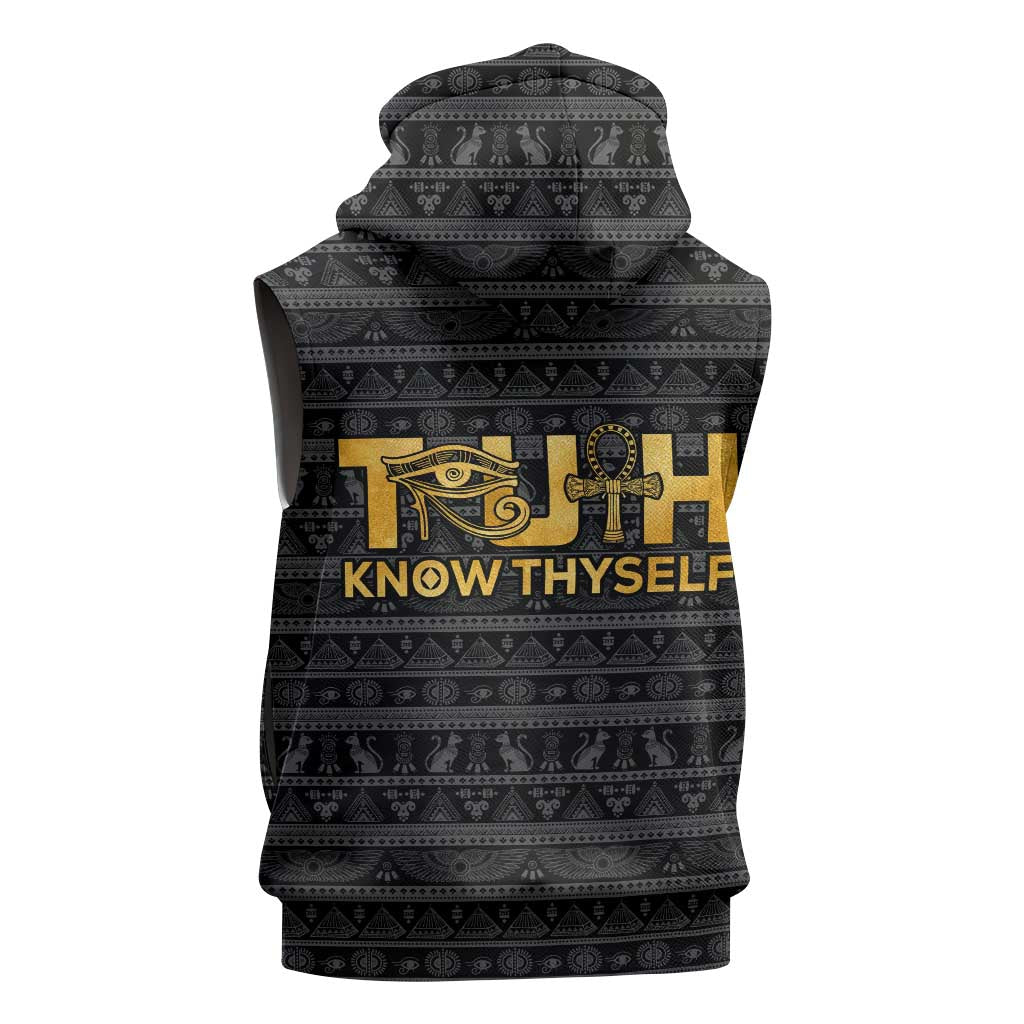 Personalized Truth Know Thyself Sleeveless Hoodie Eye of Horus and Ankh - African Pride