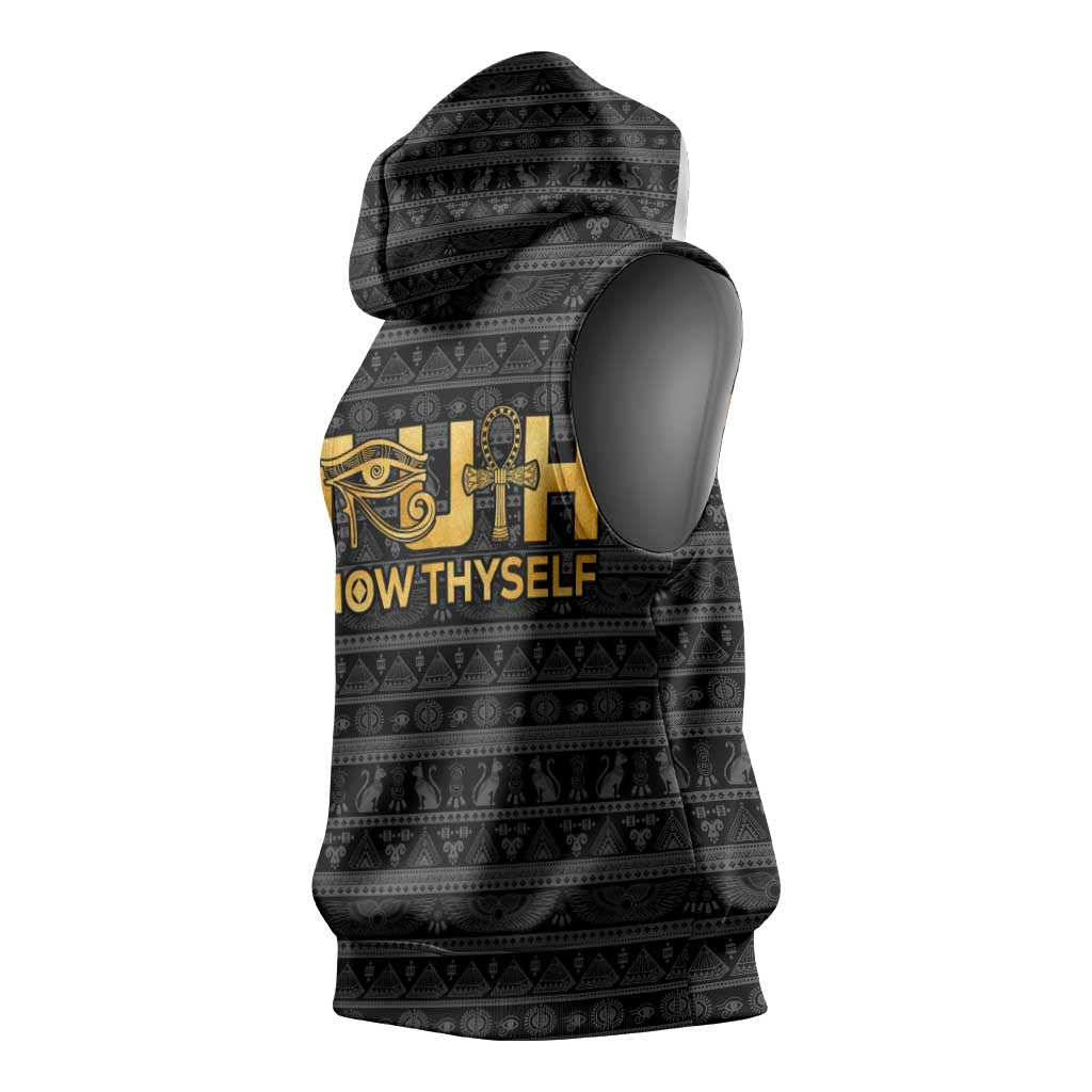 Personalized Truth Know Thyself Sleeveless Hoodie Eye of Horus and Ankh - African Pride