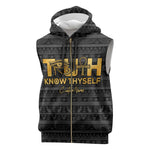 Personalized Truth Know Thyself Sleeveless Zip Hoodie Eye of Horus and Ankh - African Pride