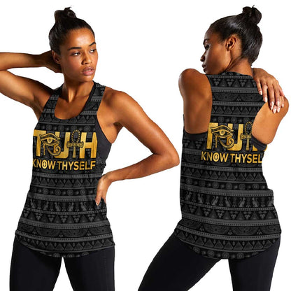 Personalized Truth Know Thyself Women Racerback Tank Eye of Horus and Ankh