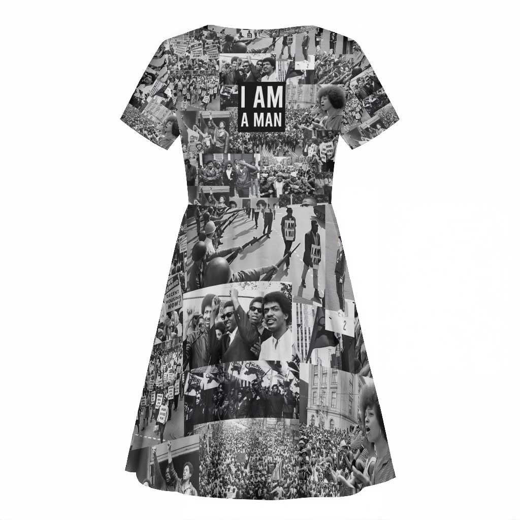 Black Power Kid Short Sleeve Dress African American Culture