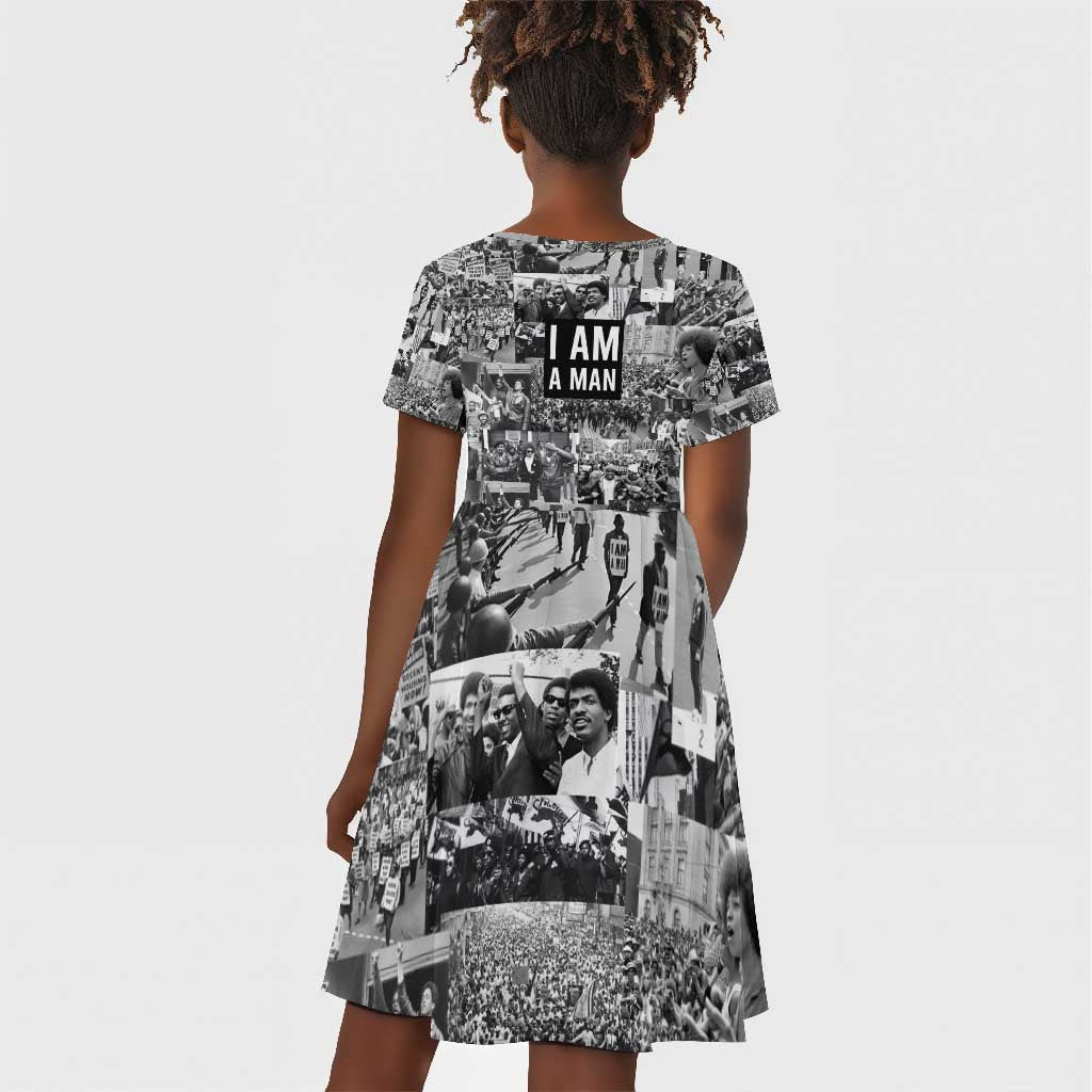 Black Power Kid Short Sleeve Dress African American Culture
