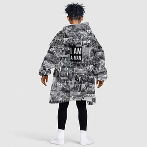 Black Power KId Wearable Blanket Hoodie African American Culture