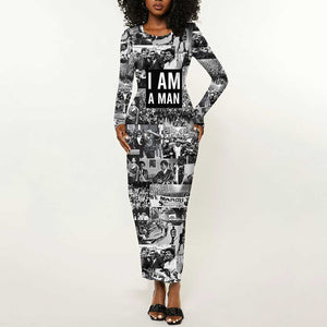 Black Power Long Sleeve Bodycon Dress African American Culture DT02