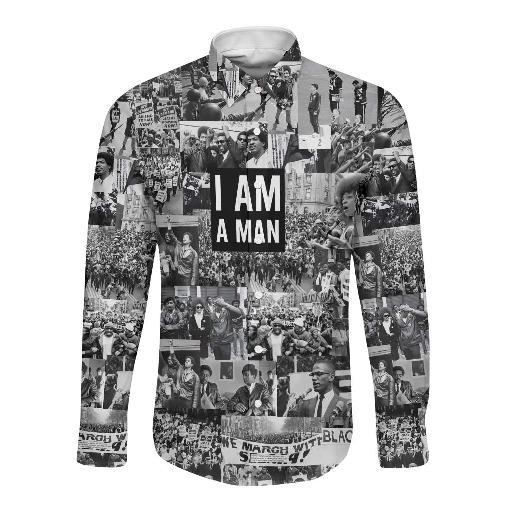 Black Power Long Sleeve Button Shirt African American Culture