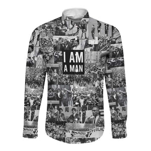 Black Power Long Sleeve Button Shirt African American Culture