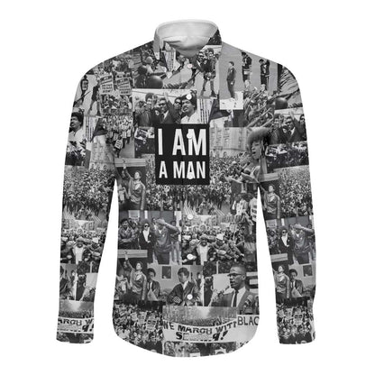 Black Power Long Sleeve Button Shirt African American Culture