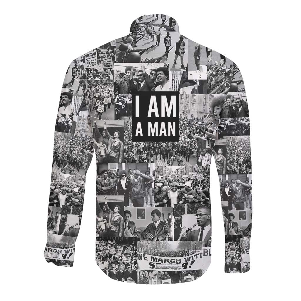 Black Power Long Sleeve Button Shirt African American Culture
