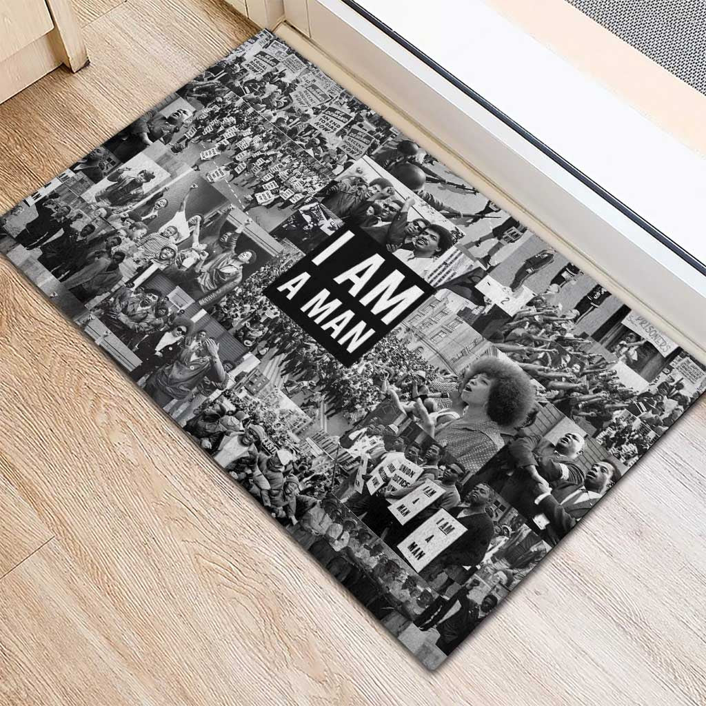 Black Power Rubber Doormat African American Culture