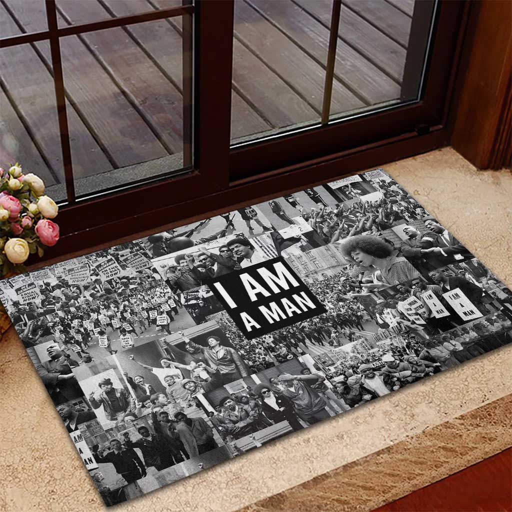 Black Power Rubber Doormat African American Culture