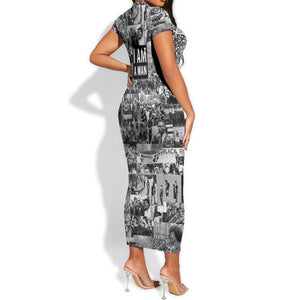 Black Power Short Sleeve Bodycon Dress African American Culture DT02