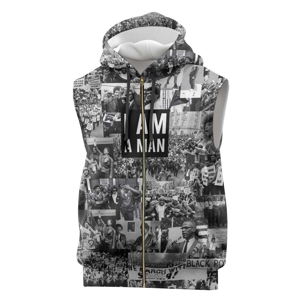 Black Power Sleeveless Zip Hoodie African American Culture - African Pride