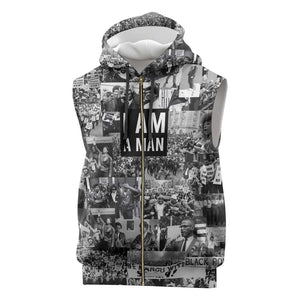 Black Power Sleeveless Zip Hoodie African American Culture - African Pride