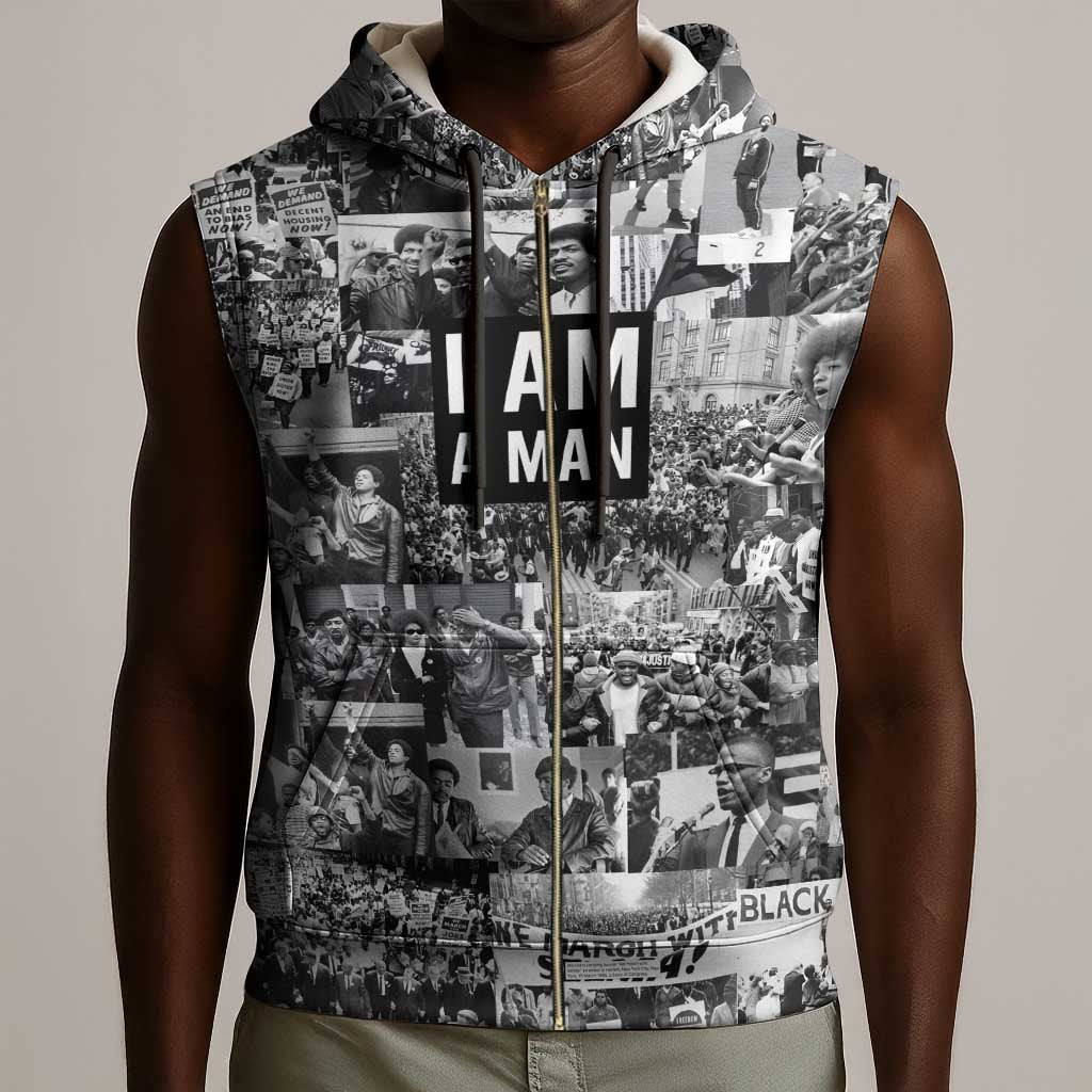 Black Power Sleeveless Zip Hoodie African American Culture - African Pride
