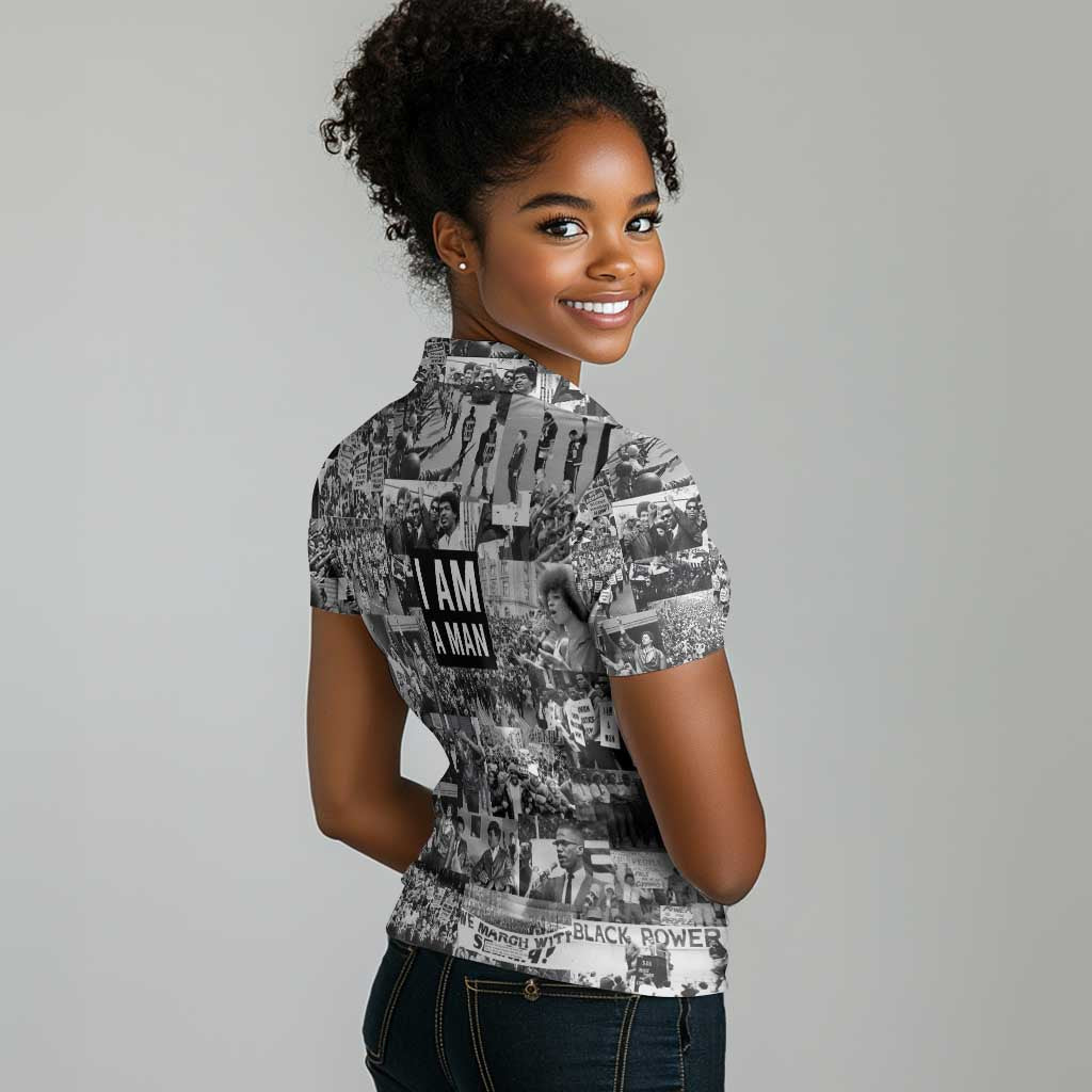 Black Power Women Polo Shirt African American Culture