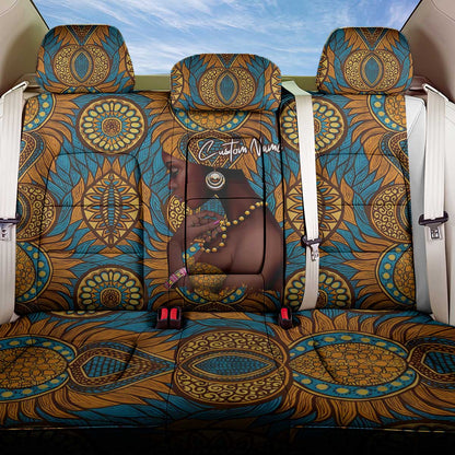 Personalized Black Girl Flora Back Car Seat Cover African Women
