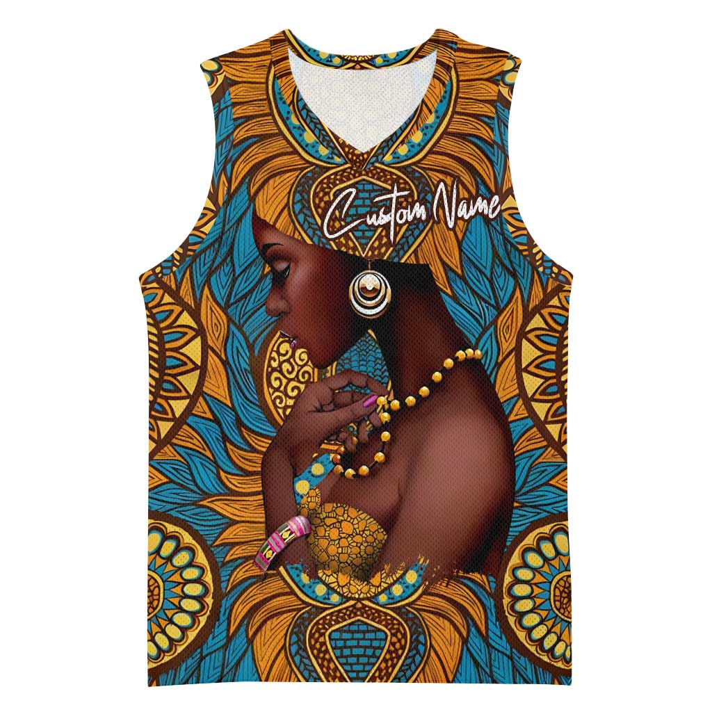 Personalized Black Girl Flora Basketball Jersey African Women - African Pride