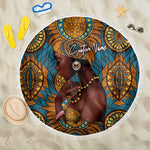 Personalized Black Girl Flora Beach Blanket African Women