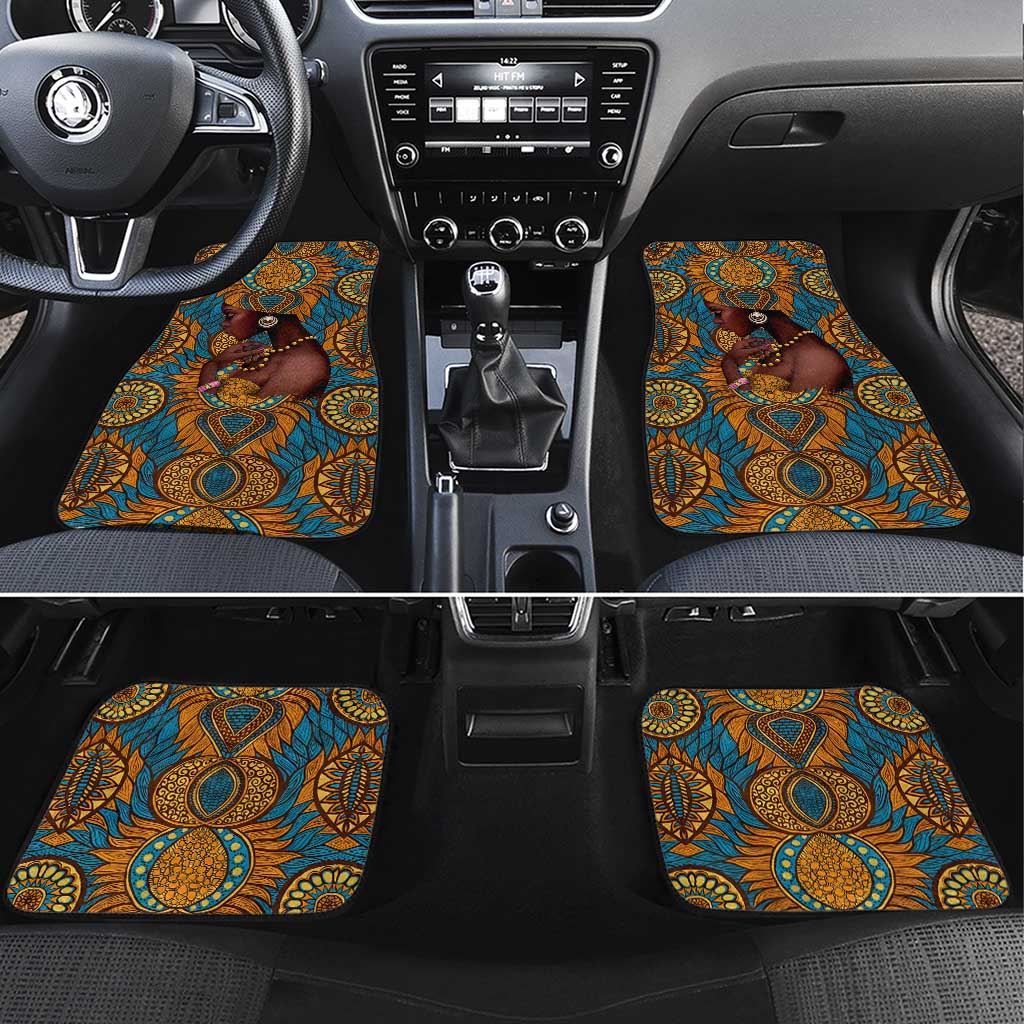 Personalized Black Girl Flora Car Mats African Women