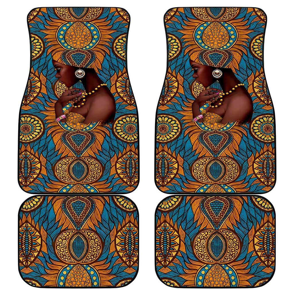 Personalized Black Girl Flora Car Mats African Women