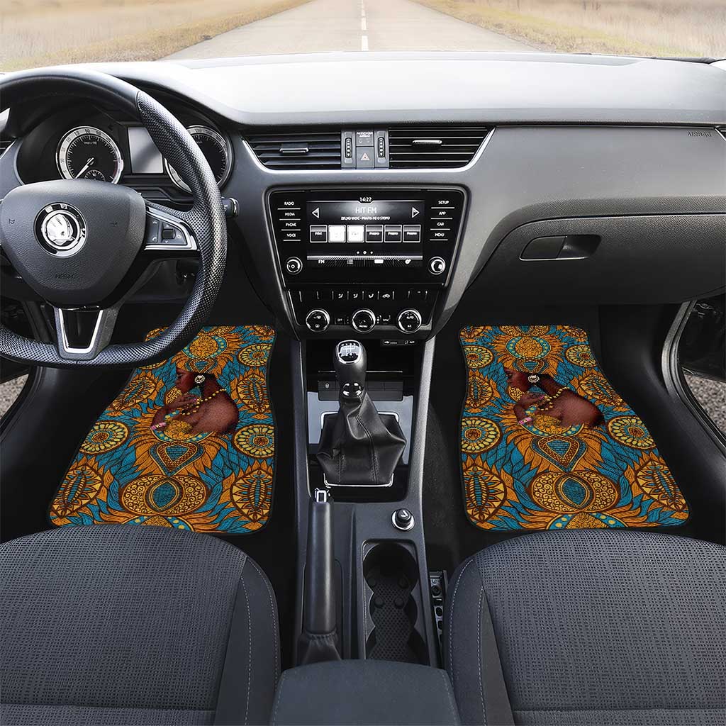 Personalized Black Girl Flora Car Mats African Women
