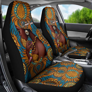 Personalized Black Girl Flora Car Seat Cover African Women