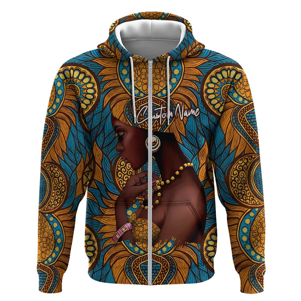 Personalized Black Girl Flora Hoodie African Women