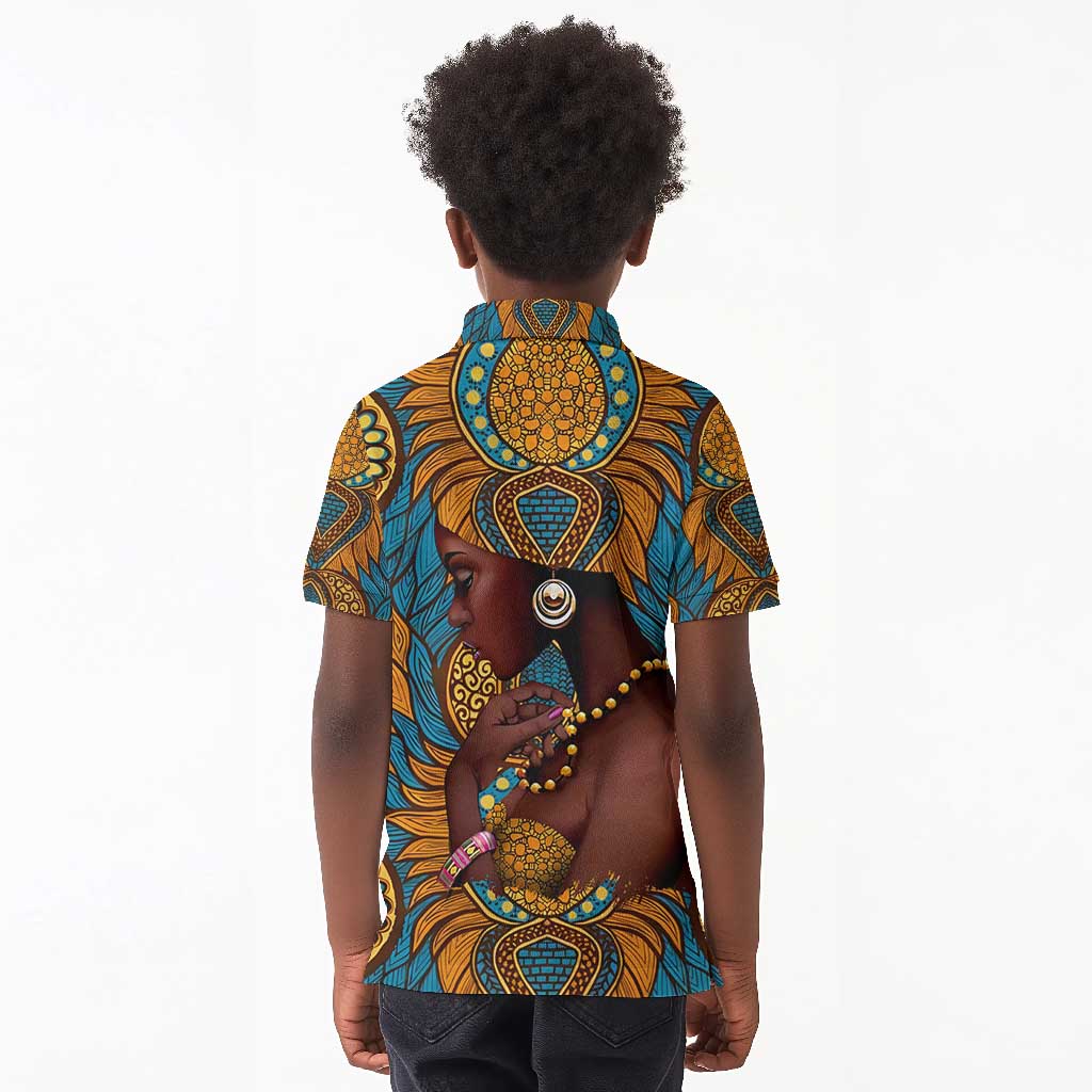 Personalized Black Girl Flora Kid Polo Shirt African Women