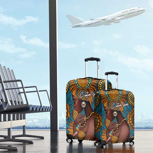 Personalized Black Girl Flora Luggage Cover African Women