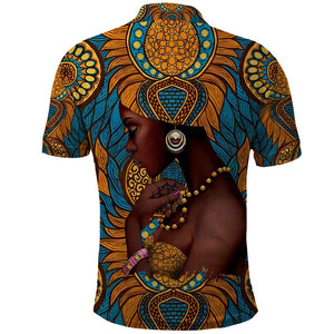 Personalized Black Girl Flora Polo Shirt African Women