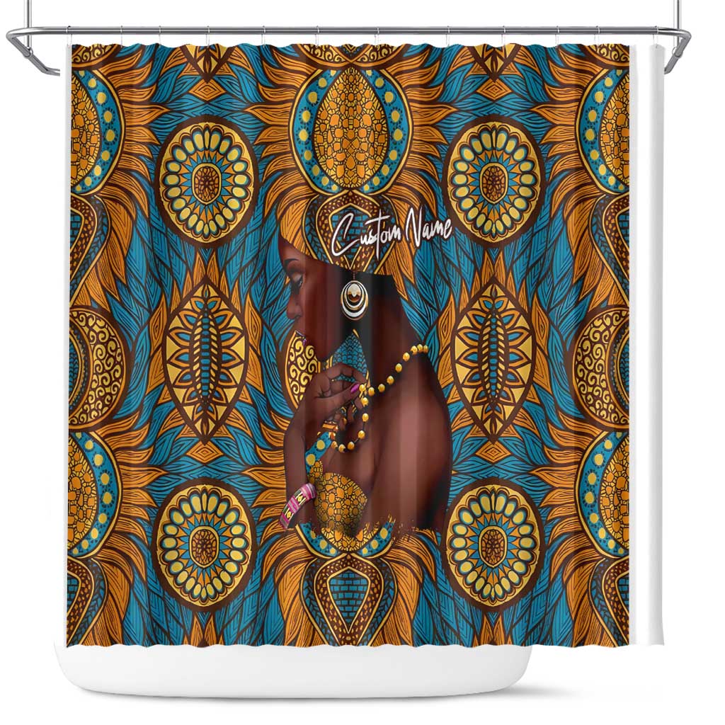 Personalized Black Girl Flora Shower Curtain African Women
