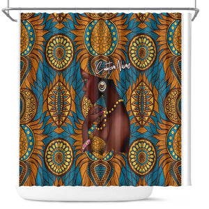 Personalized Black Girl Flora Shower Curtain African Women