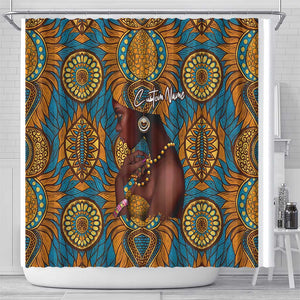 Personalized Black Girl Flora Shower Curtain African Women