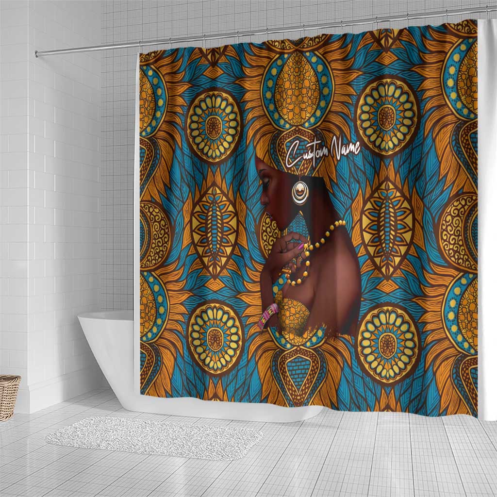 Personalized Black Girl Flora Shower Curtain African Women