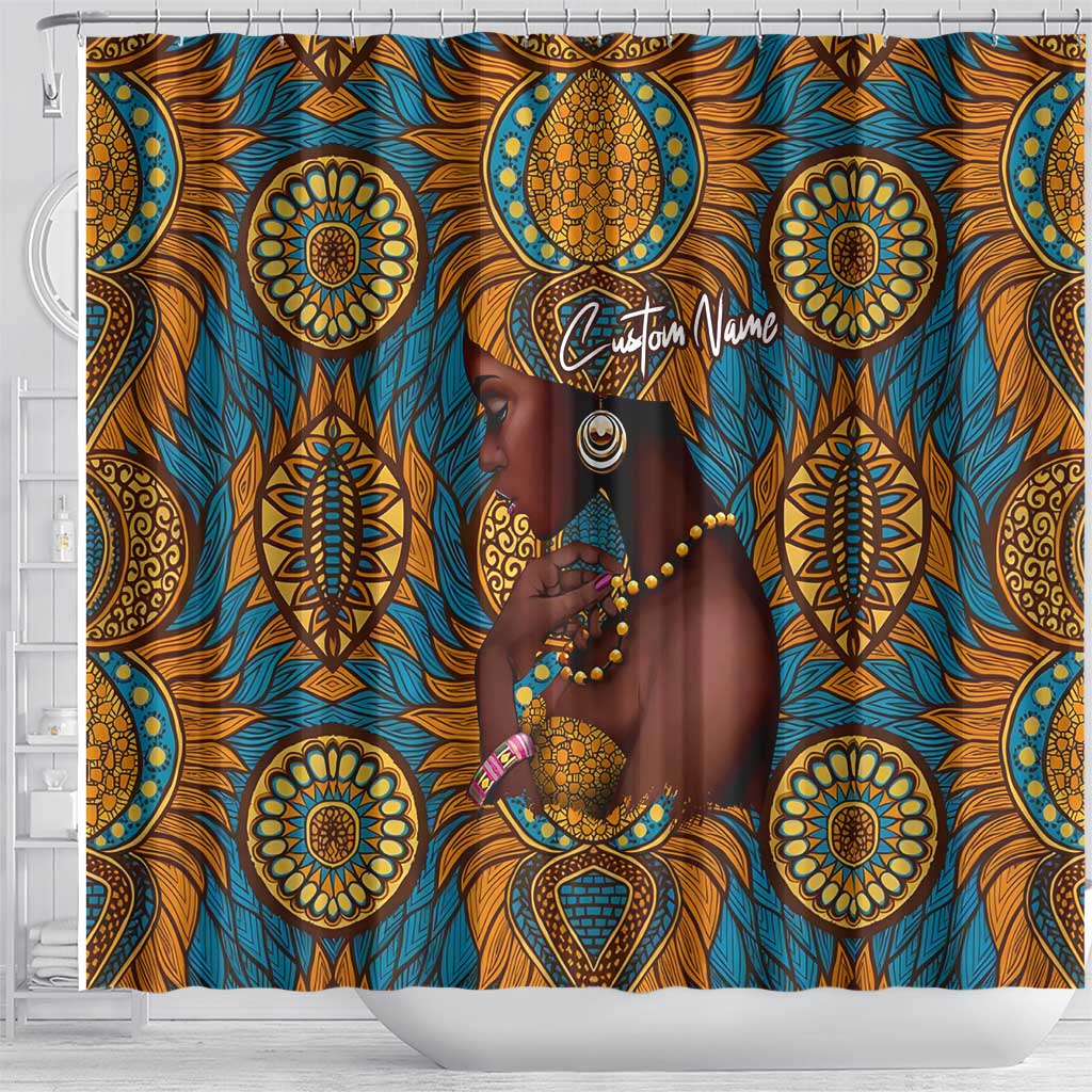Personalized Black Girl Flora Shower Curtain African Women