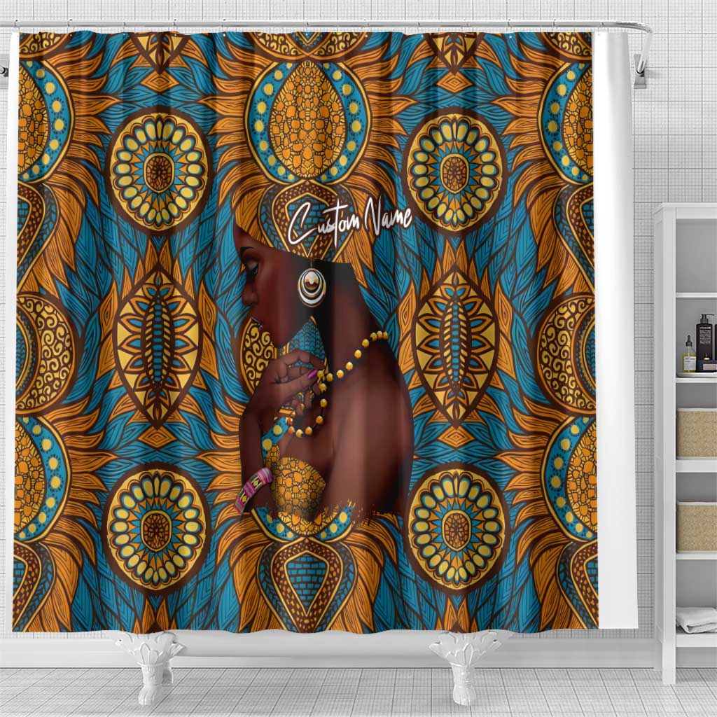 Personalized Black Girl Flora Shower Curtain African Women