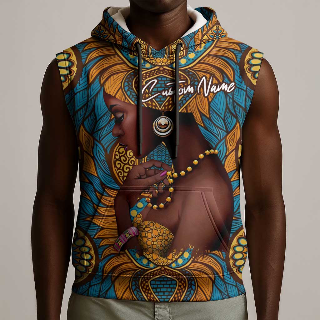 Personalized Black Girl Flora Sleeveless Hoodie African Women - African Pride