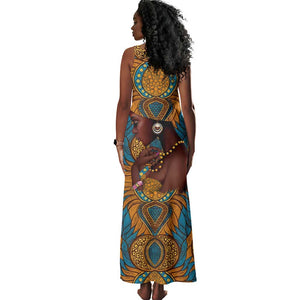 Personalized Black Girl Flora Tank Maxi Dress African Women