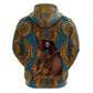 Personalized Black Girl Flora Zip Hoodie African Women