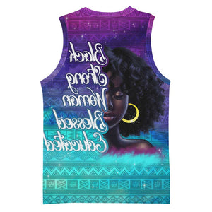Black Strong Women Blessed Educated Basketball Jersey African Girl - African Pride